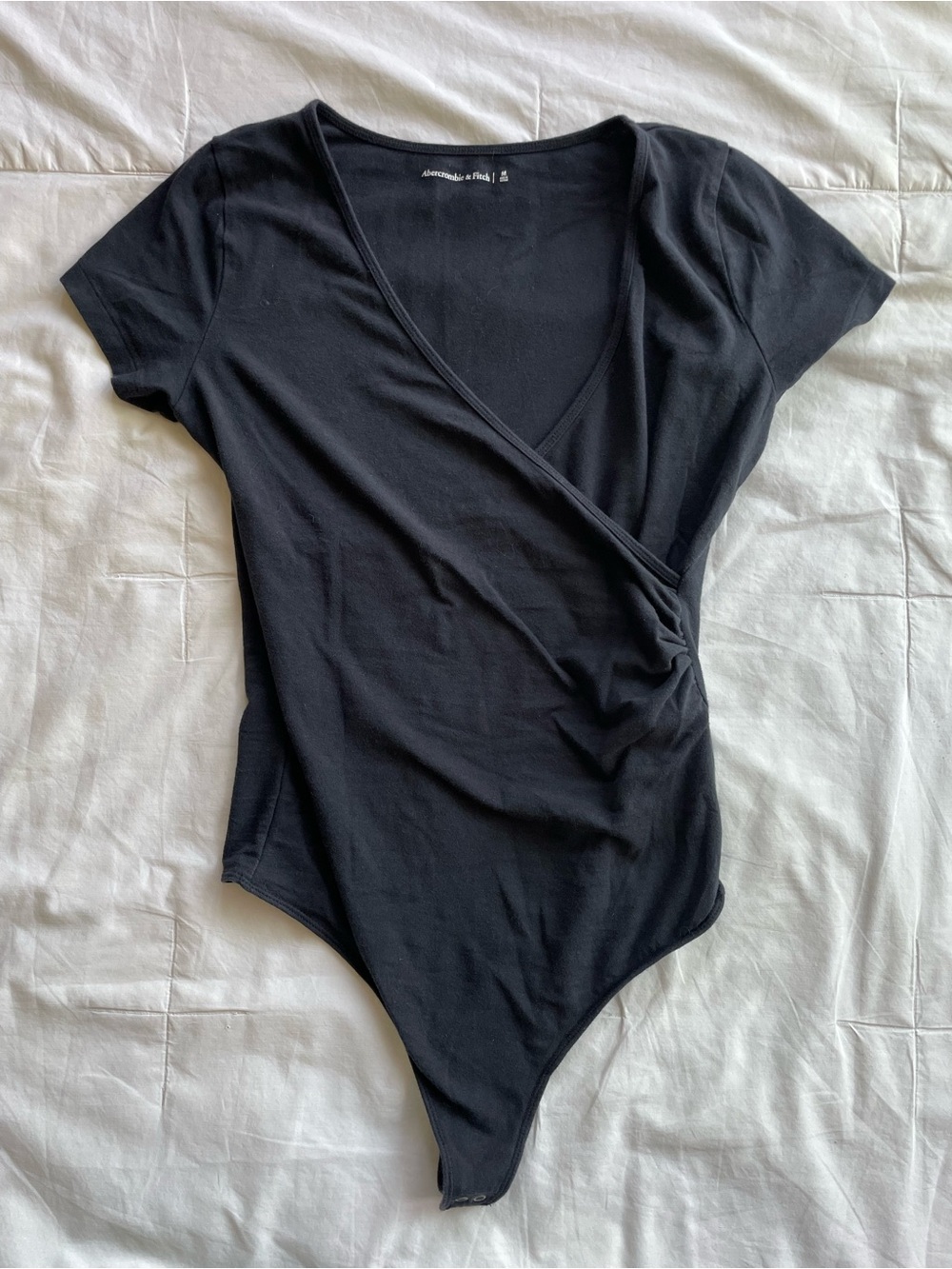 Abercrombie & Fitch Black Wrap-Front Bodysuit Size Medium